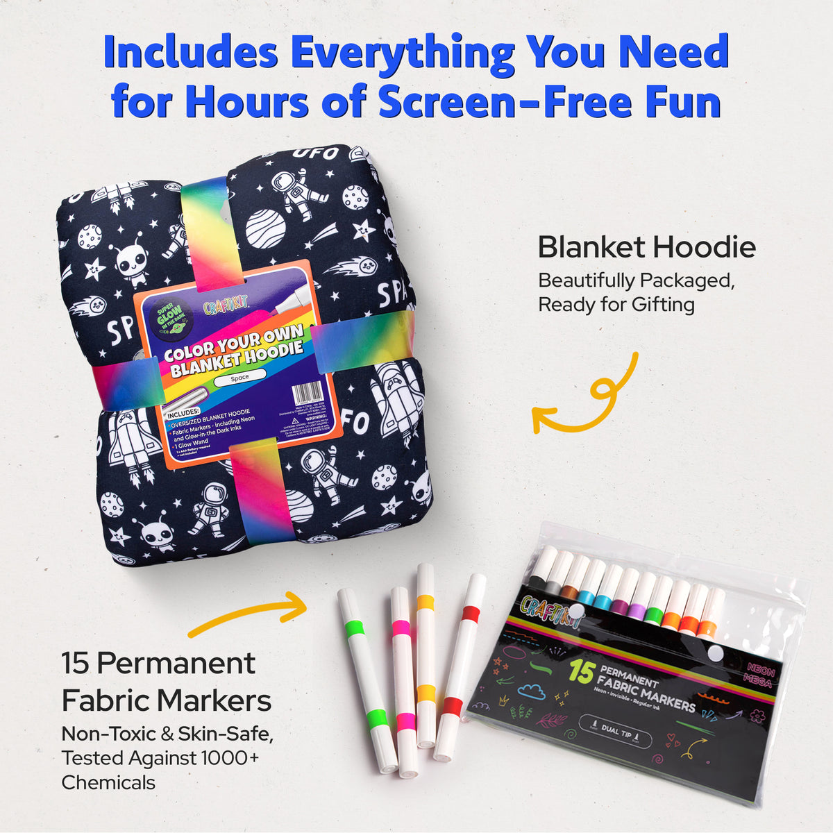 Space Coloring Hoodie Blanket