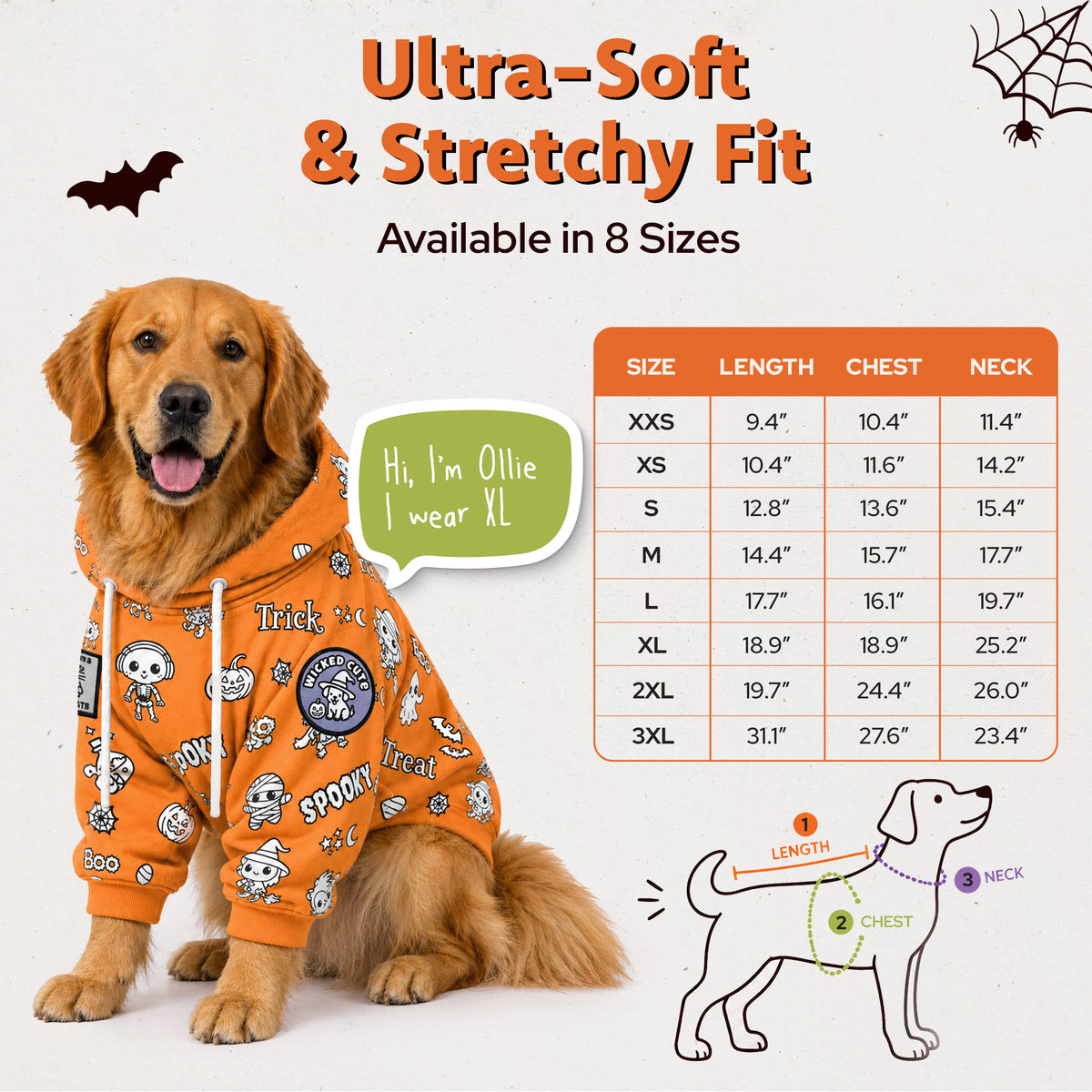 Craftikit Halloween Dog Hoodie, Color Your Own Fleece Pet Sweater