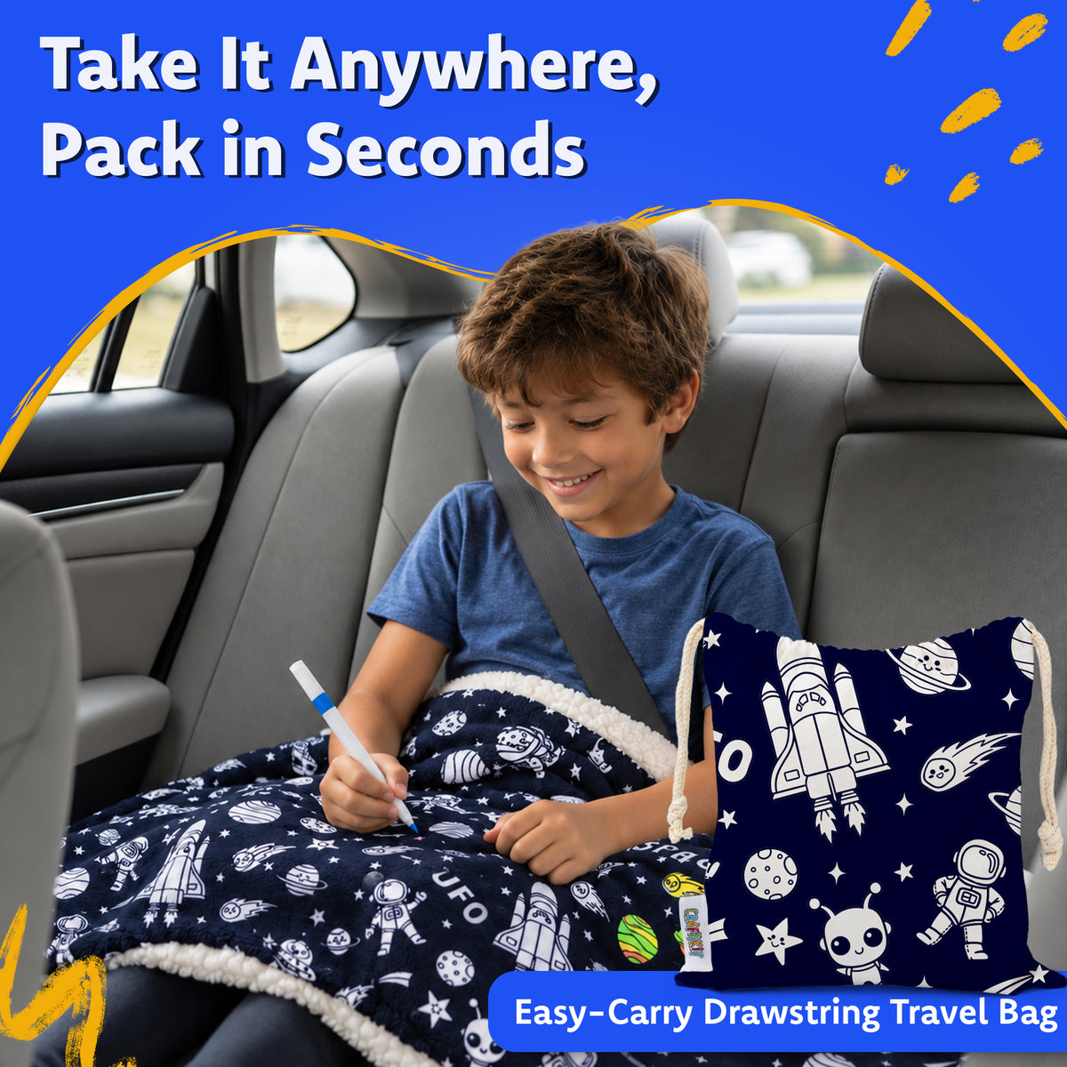 Space Coloring Blanket