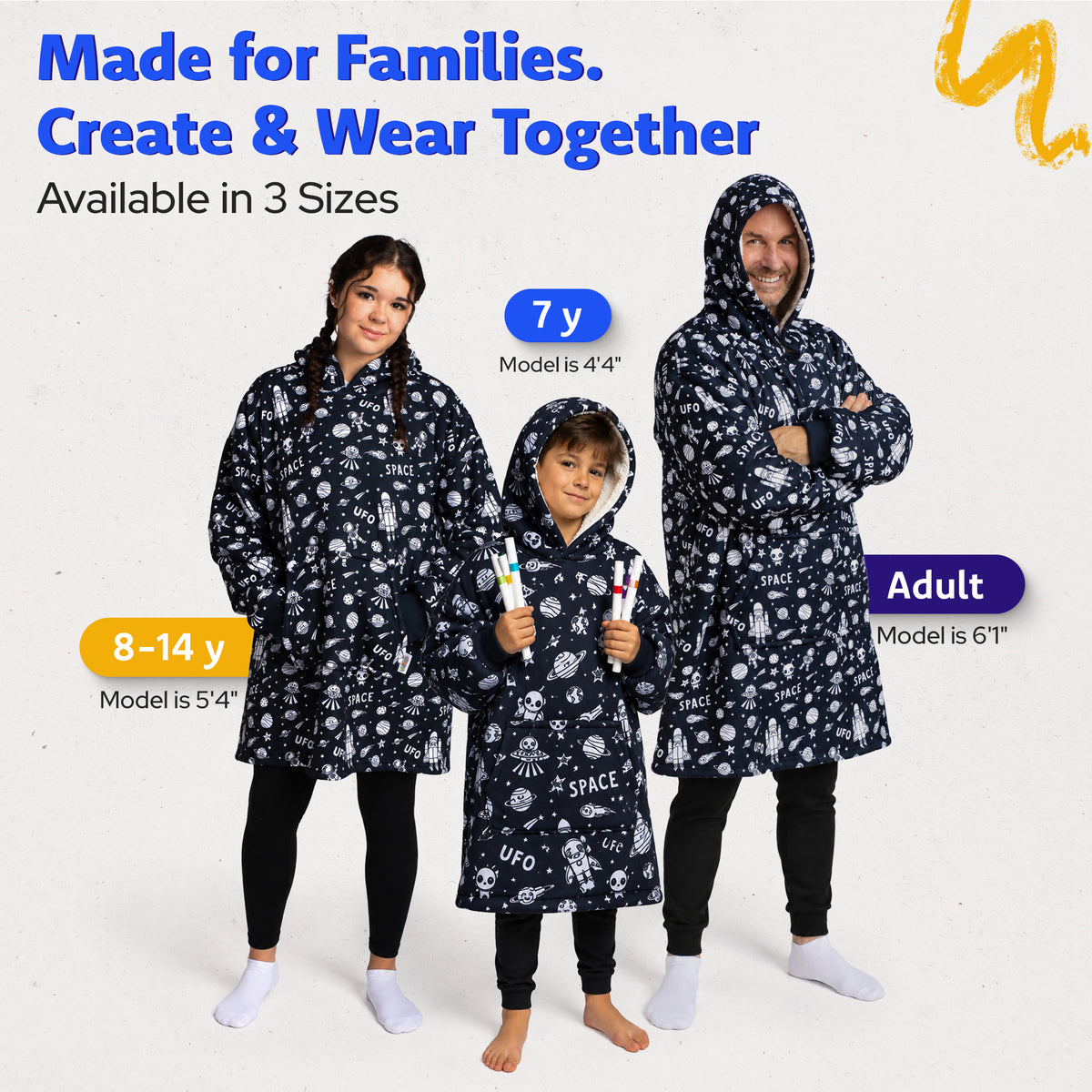 Space Coloring Hoodie Blanket