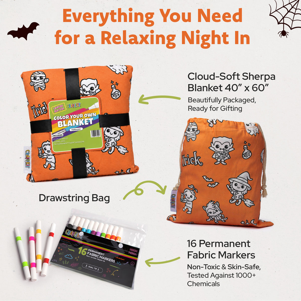 Halloween Coloring Blanket