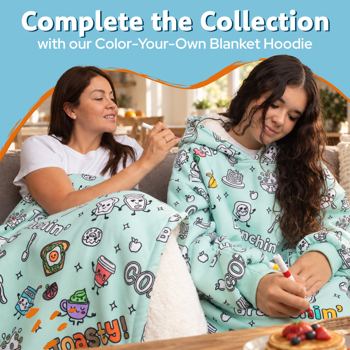 Breakfast Brunch Coloring Blanket