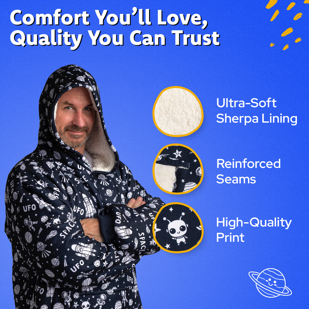 Space Coloring Hoodie Blanket