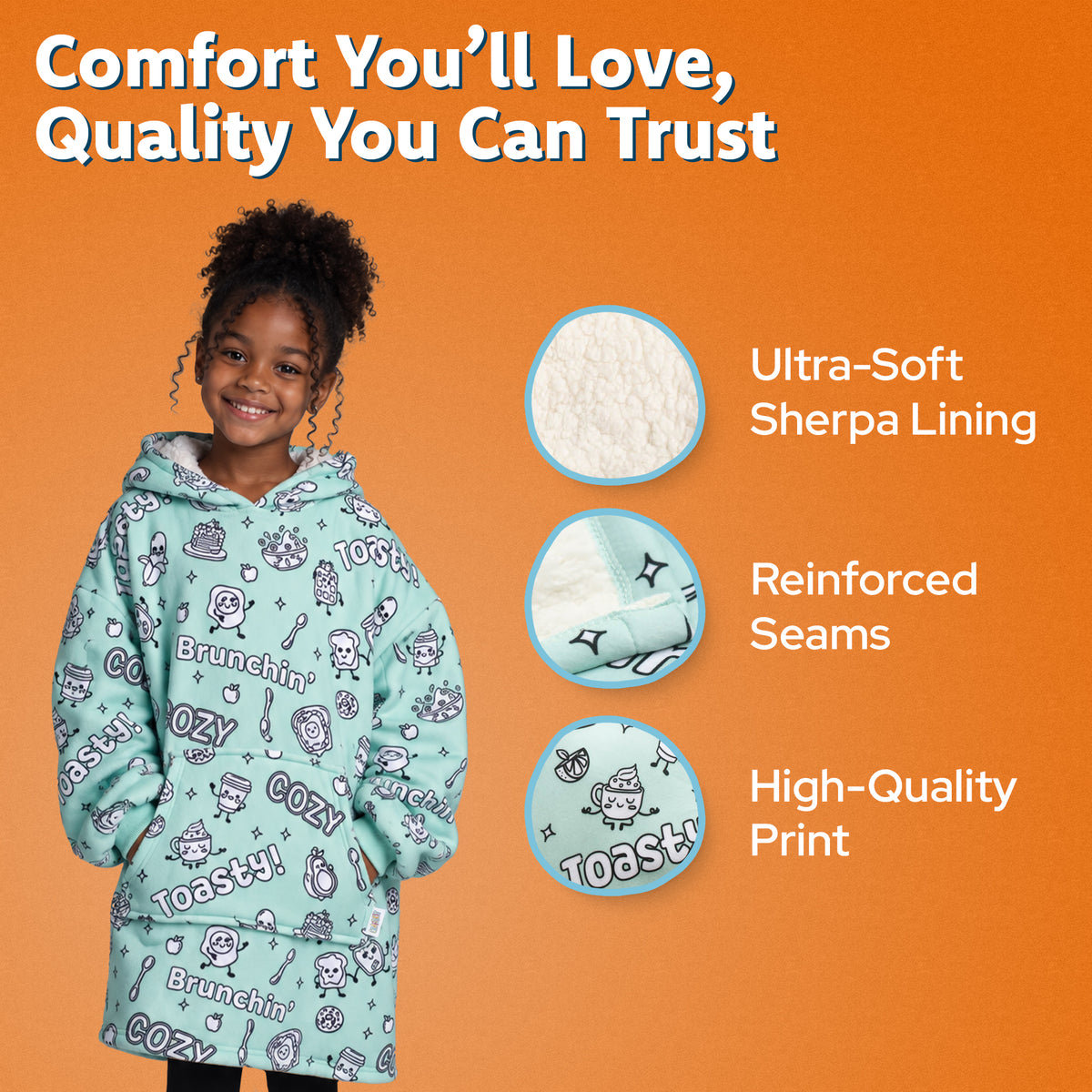 Craftikit Cozy Breakfast Coloring Hoodie Blanket