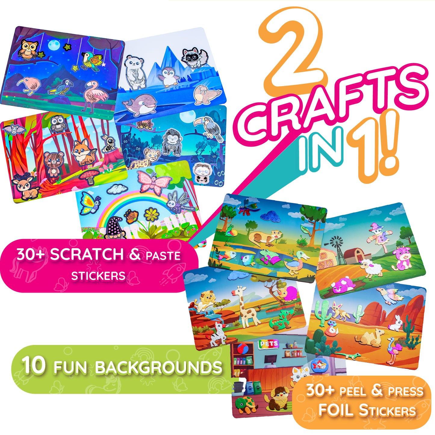 Animal Foil & Scratch Art Kit