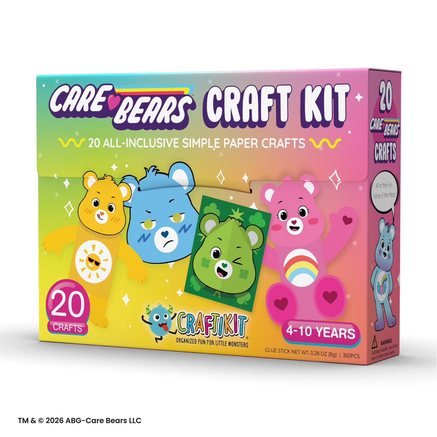 Craftikit® Care Bears Unlock the Magic 20 Crafts Kit, Craft Kits for Kids Ages 4-8 and 3-5, Kids Craft Box for Girls and Boys Ages 3-10 Years, Preschool Arts and Crafts, 20 Crafts in a Box