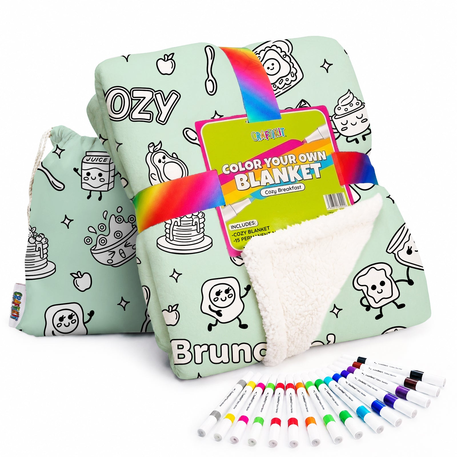 Breakfast Brunch Coloring Blanket