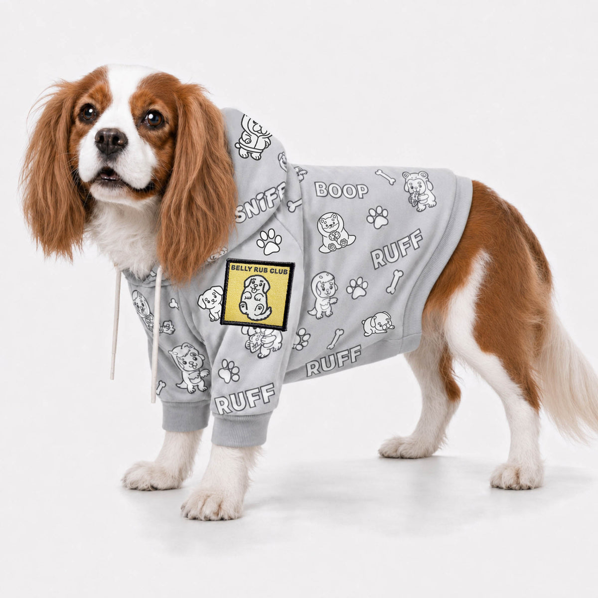 Cute Pup Dog Hoodie, Color Your Own Fleece Pet Sweater