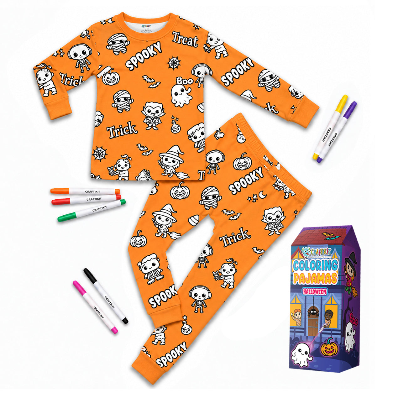Halloween Coloring Pajamas
