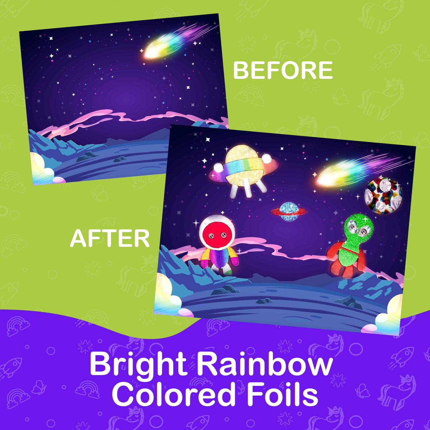 Rainbow Adventure Foil and Scratch Art Kit