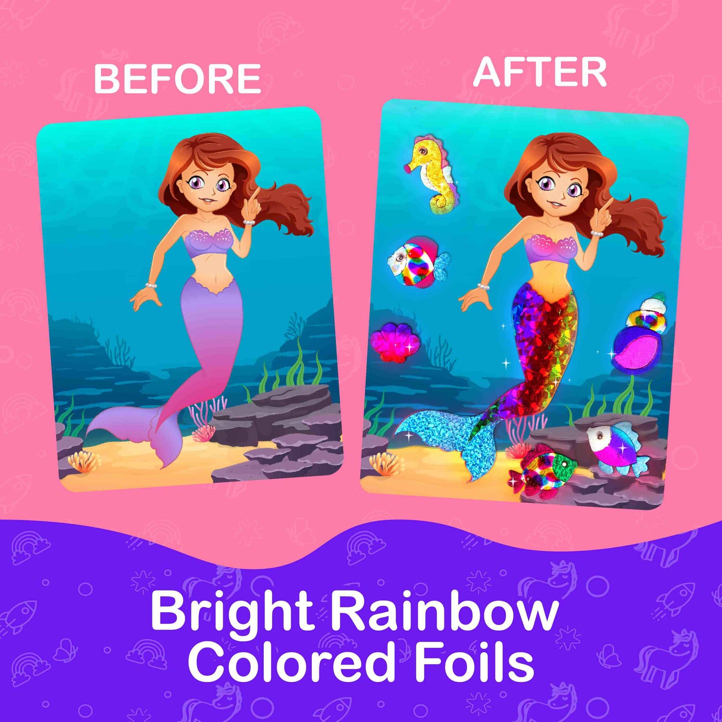 Rainbow Land Foil and Scratch Art Kit