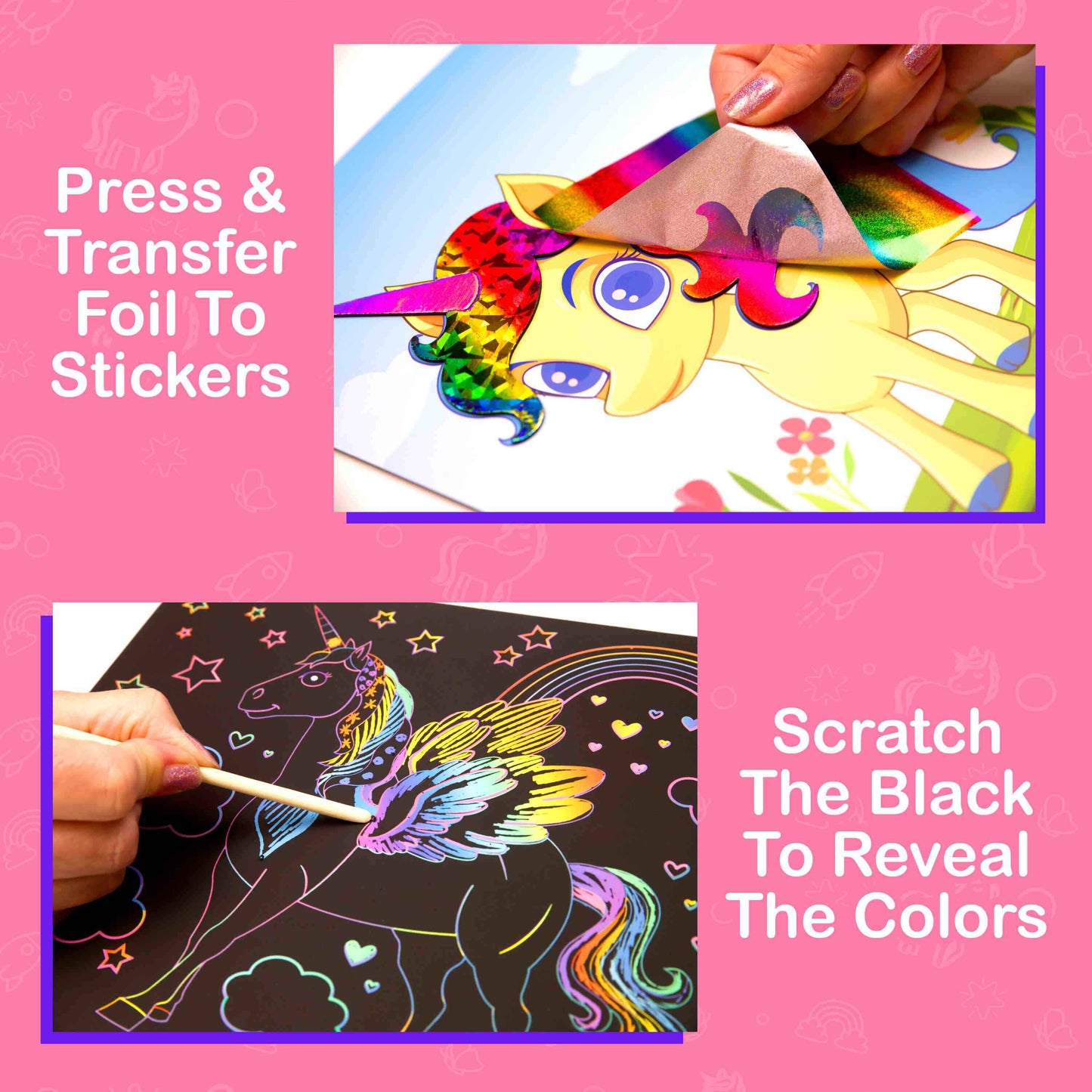 Rainbow Land Foil and Scratch Art Kit