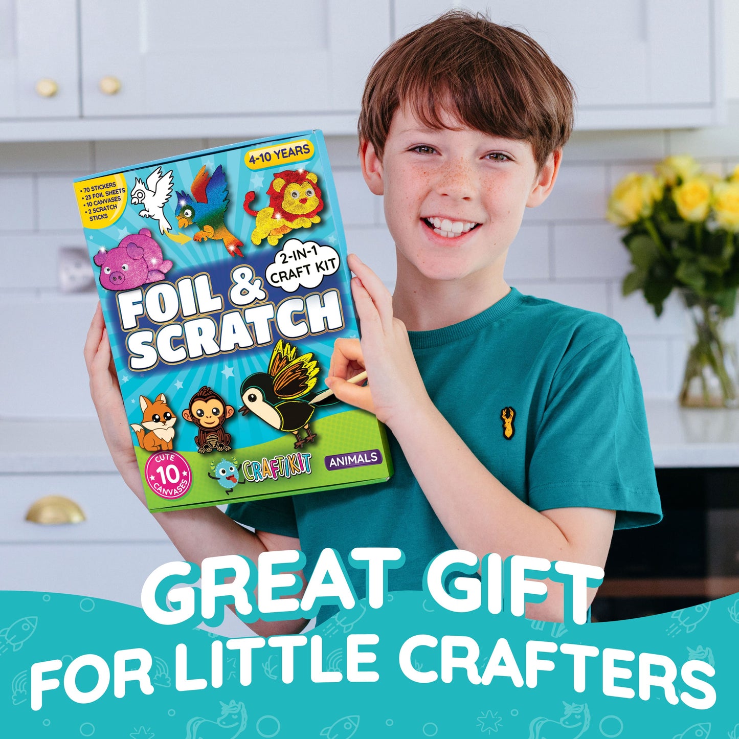 Animal Foil & Scratch Art Kit