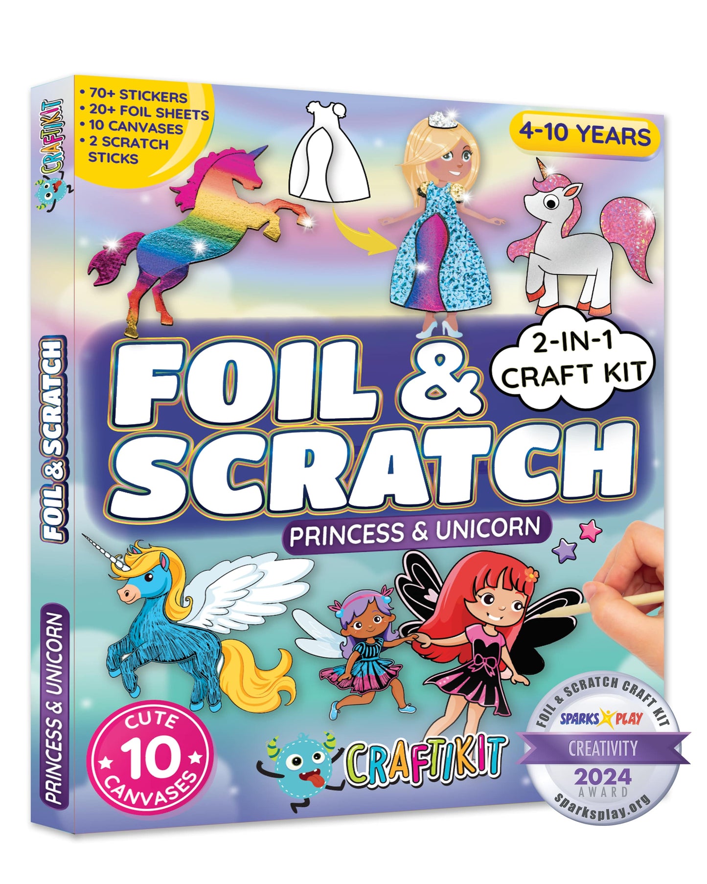Princess & Unicorn Foil Art & Rainbow Scratch Art for Kids