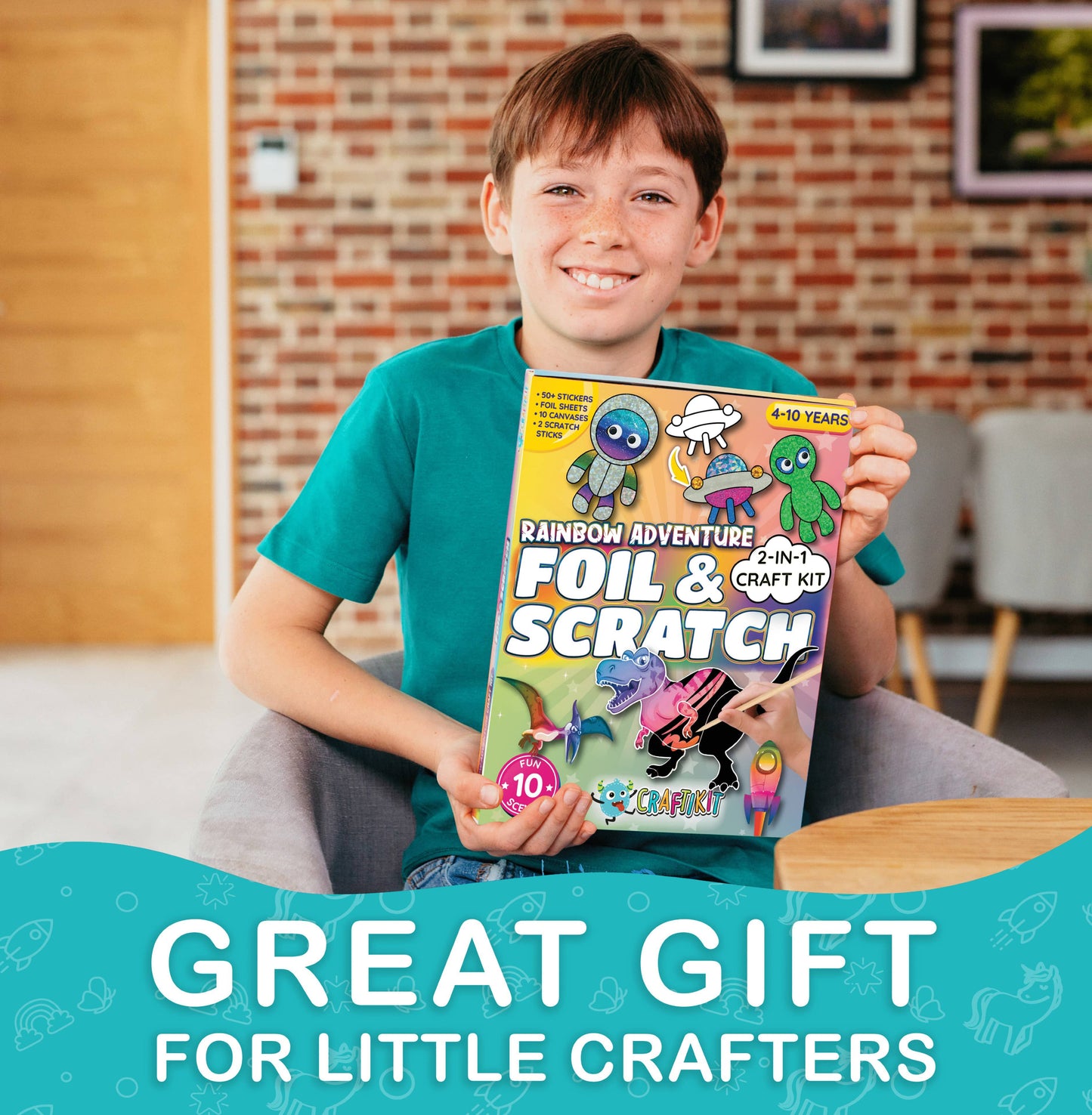 Rainbow Adventure Foil and Scratch Art Kit