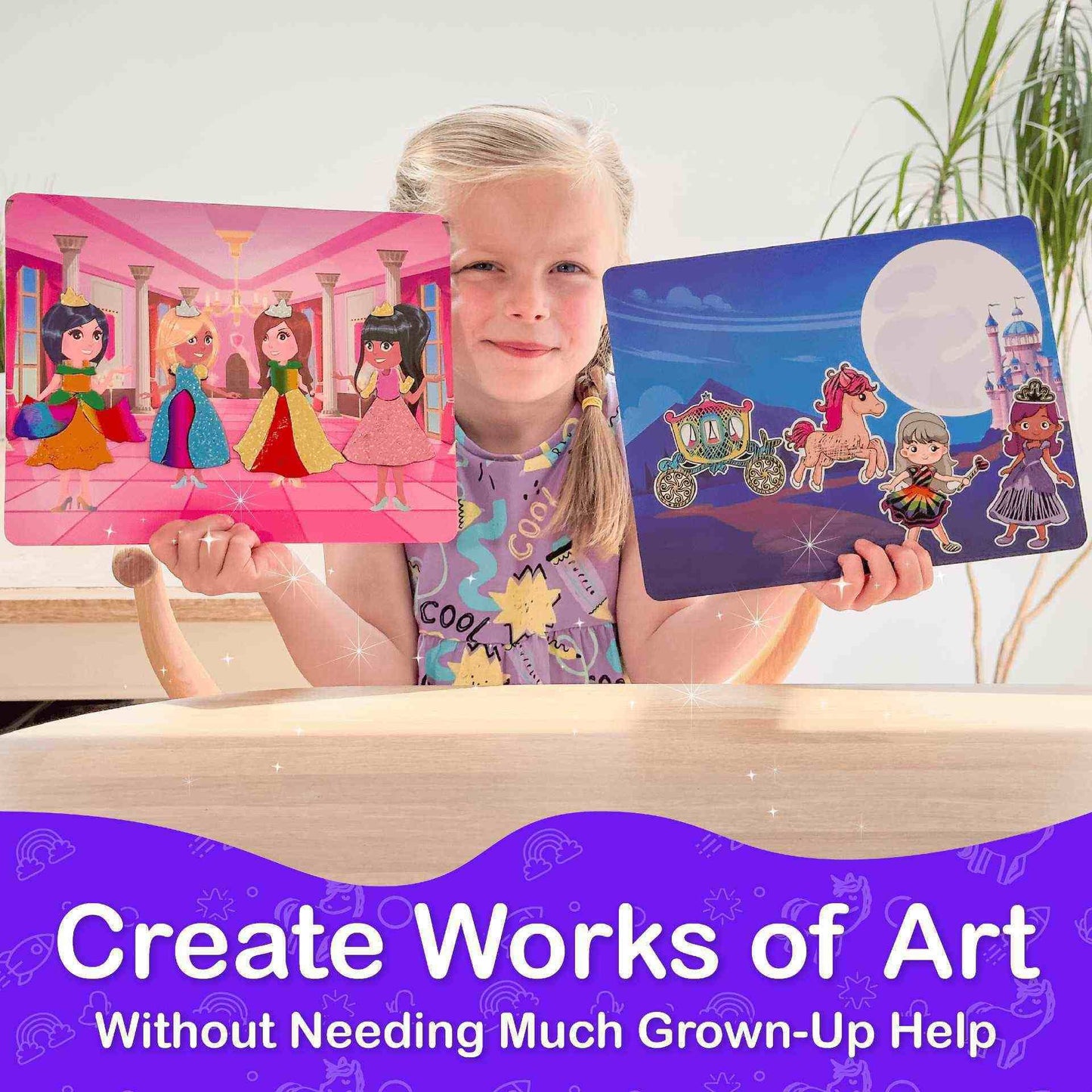 Princess & Unicorn Foil Art & Rainbow Scratch Art for Kids