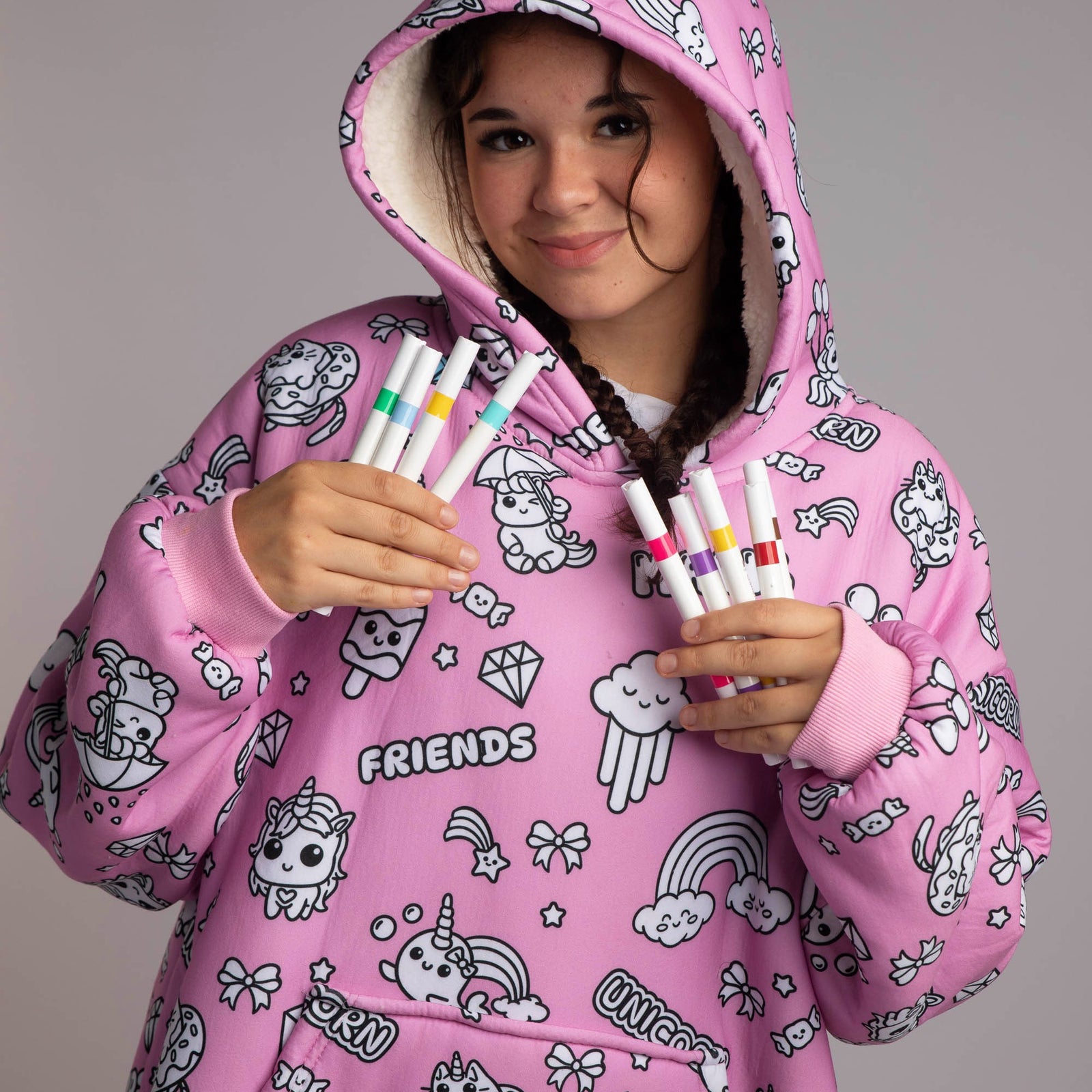 Craftikit Unicorn Coloring Hoodie Blanket