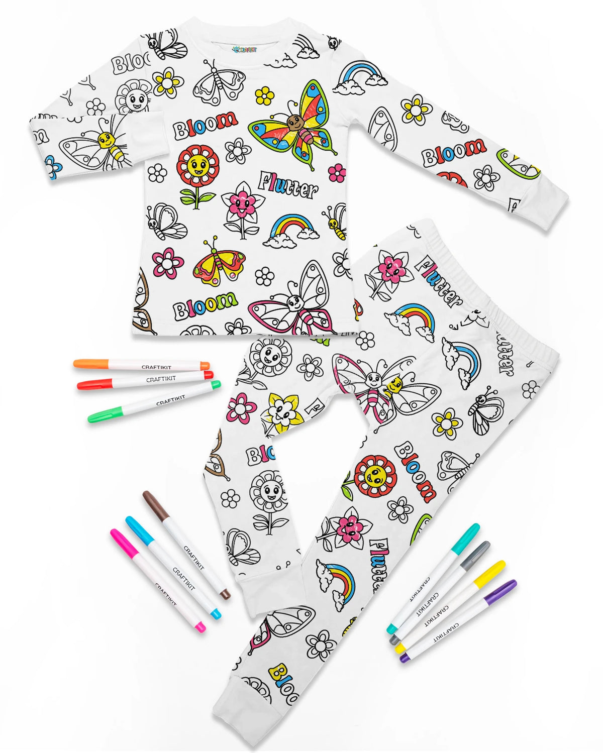 Butterfly Garden Coloring Pajamas