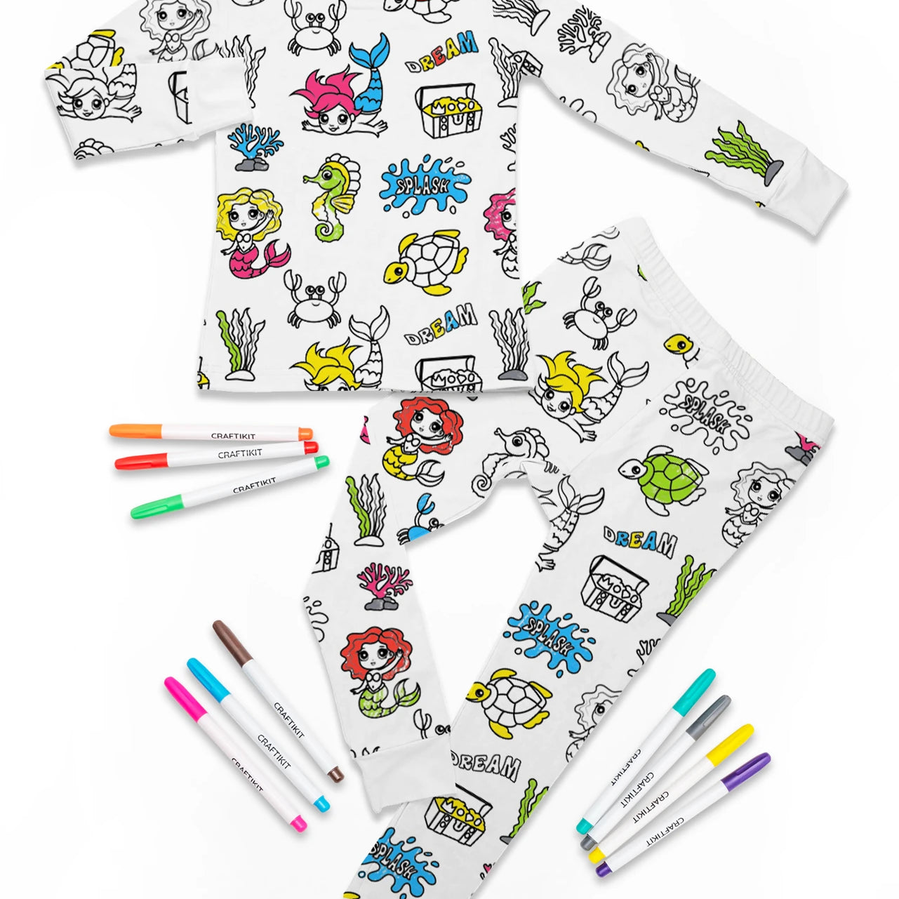 Mermaid Coloring Pajamas