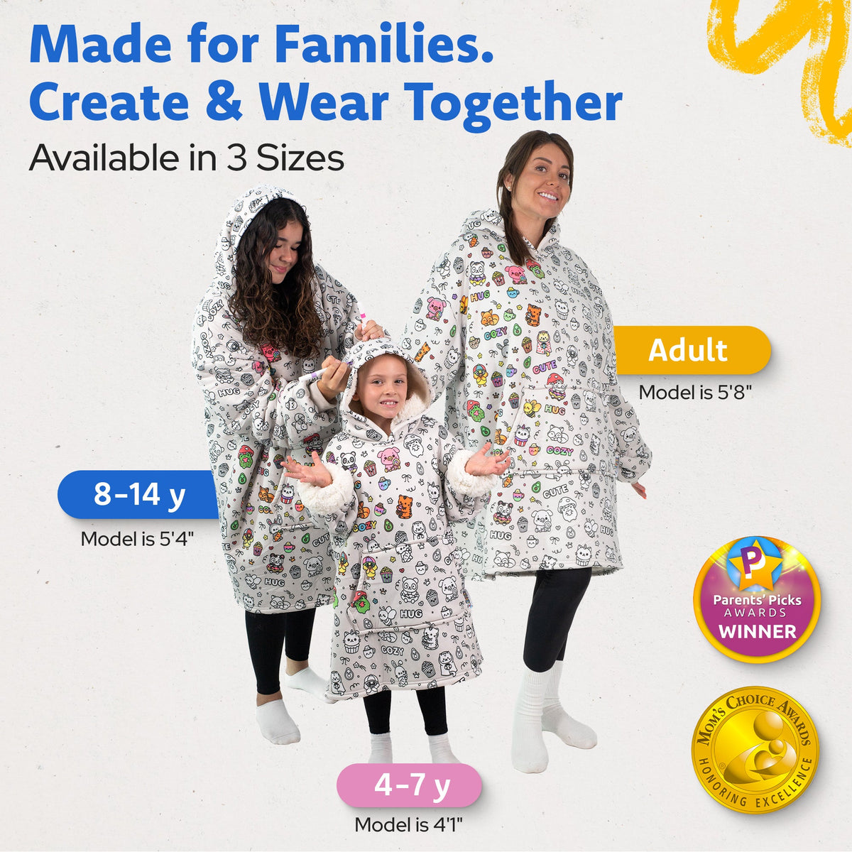 Coloring blanket hoodies