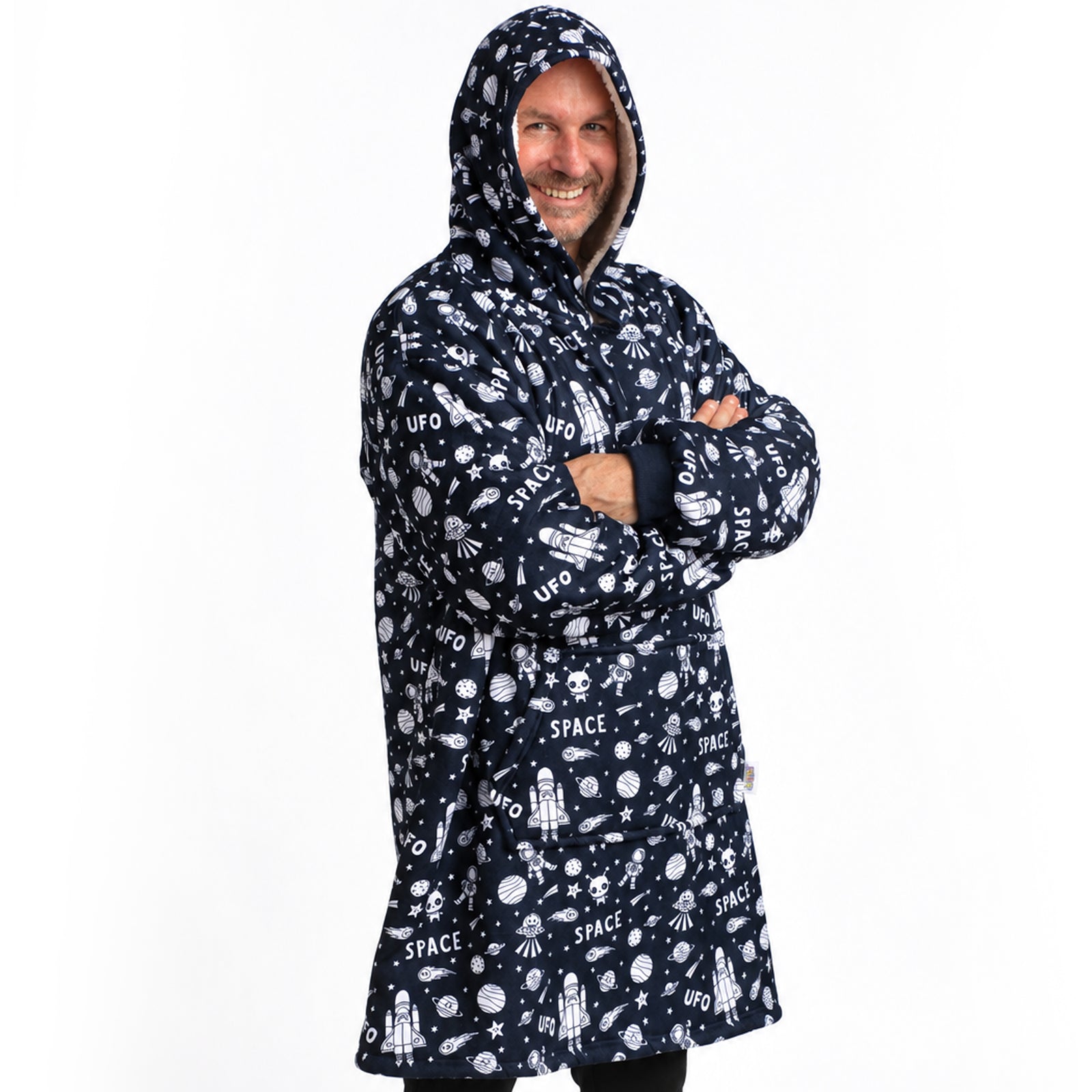 Space Coloring Hoodie Blanket