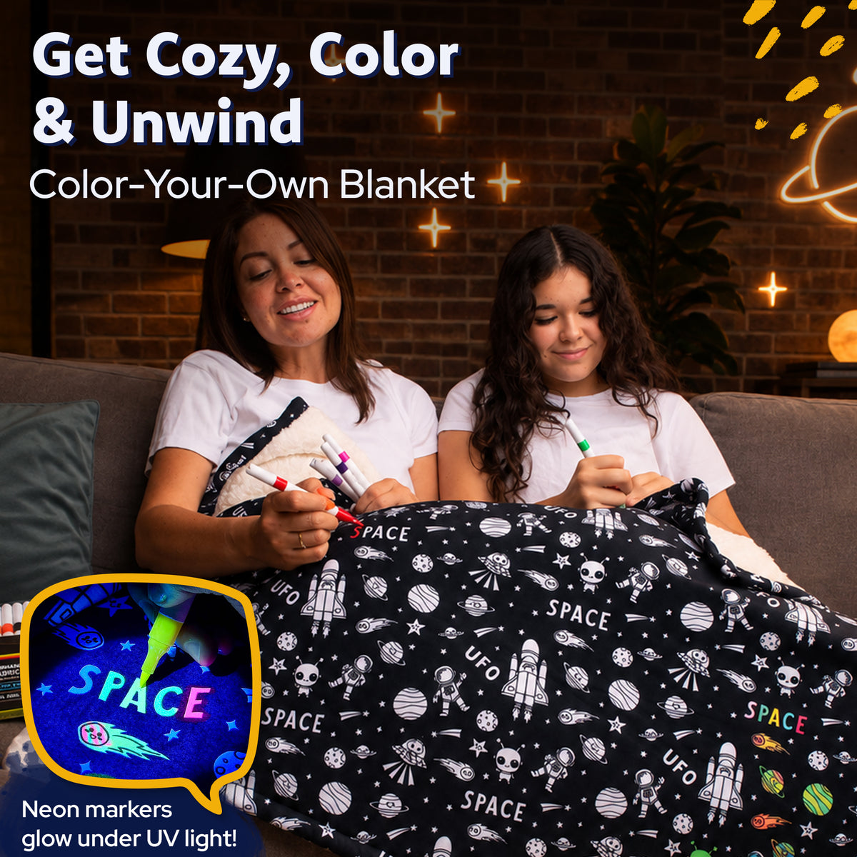 Space Coloring Blanket