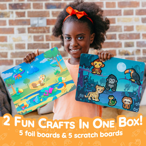 Animal Foil & Scratch Art Kit – Craftikit