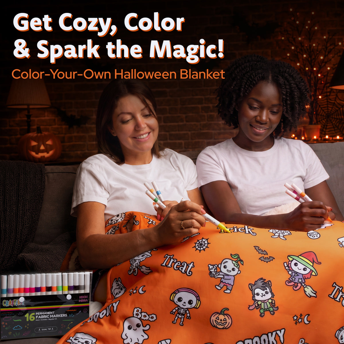 Halloween Coloring Blanket