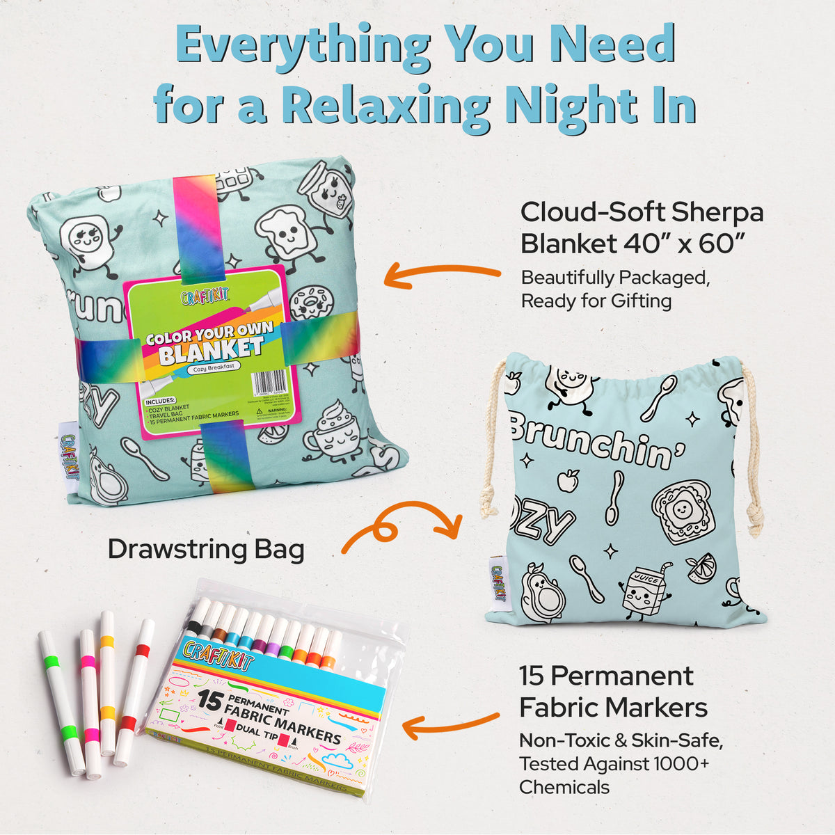 Breakfast Brunch Coloring Blanket