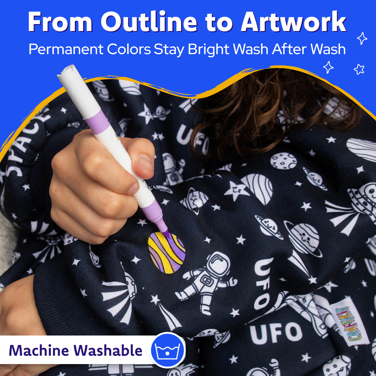 Space Coloring Hoodie Blanket