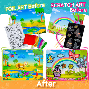 Animal Foil & Scratch Art Kit