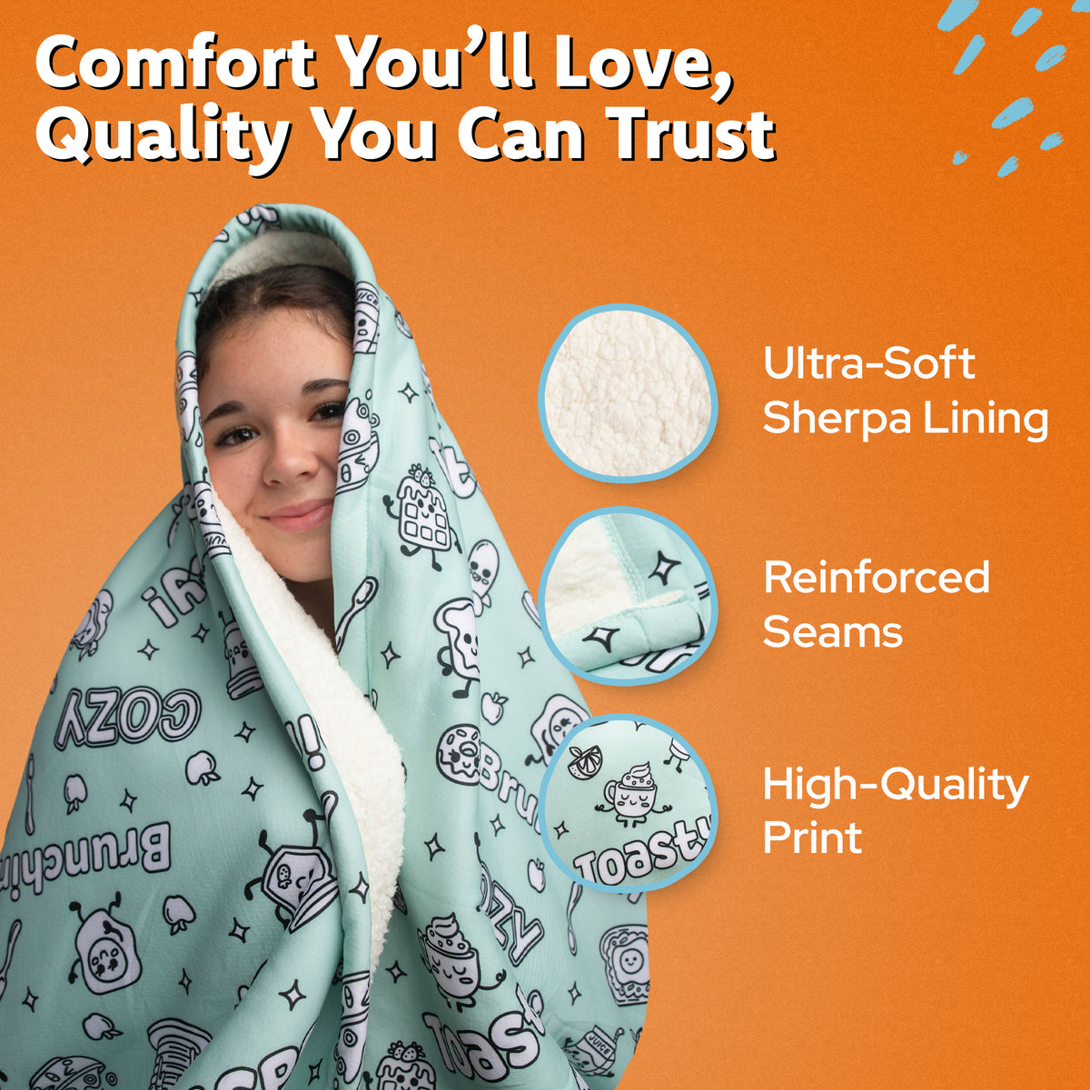 Breakfast Brunch Coloring Blanket