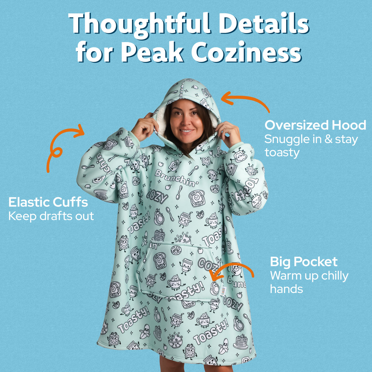 Craftikit Cozy Breakfast Coloring Hoodie Blanket