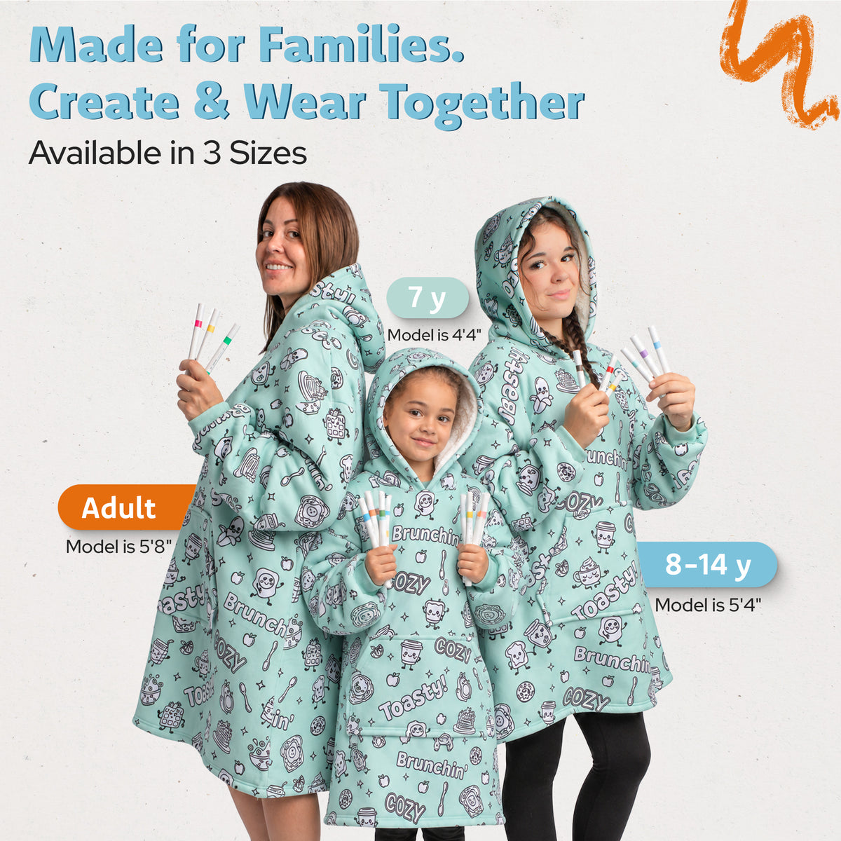 Craftikit Cozy Breakfast Coloring Hoodie Blanket