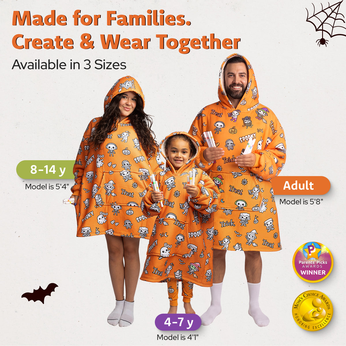 Halloween Coloring Hoodie Blanket