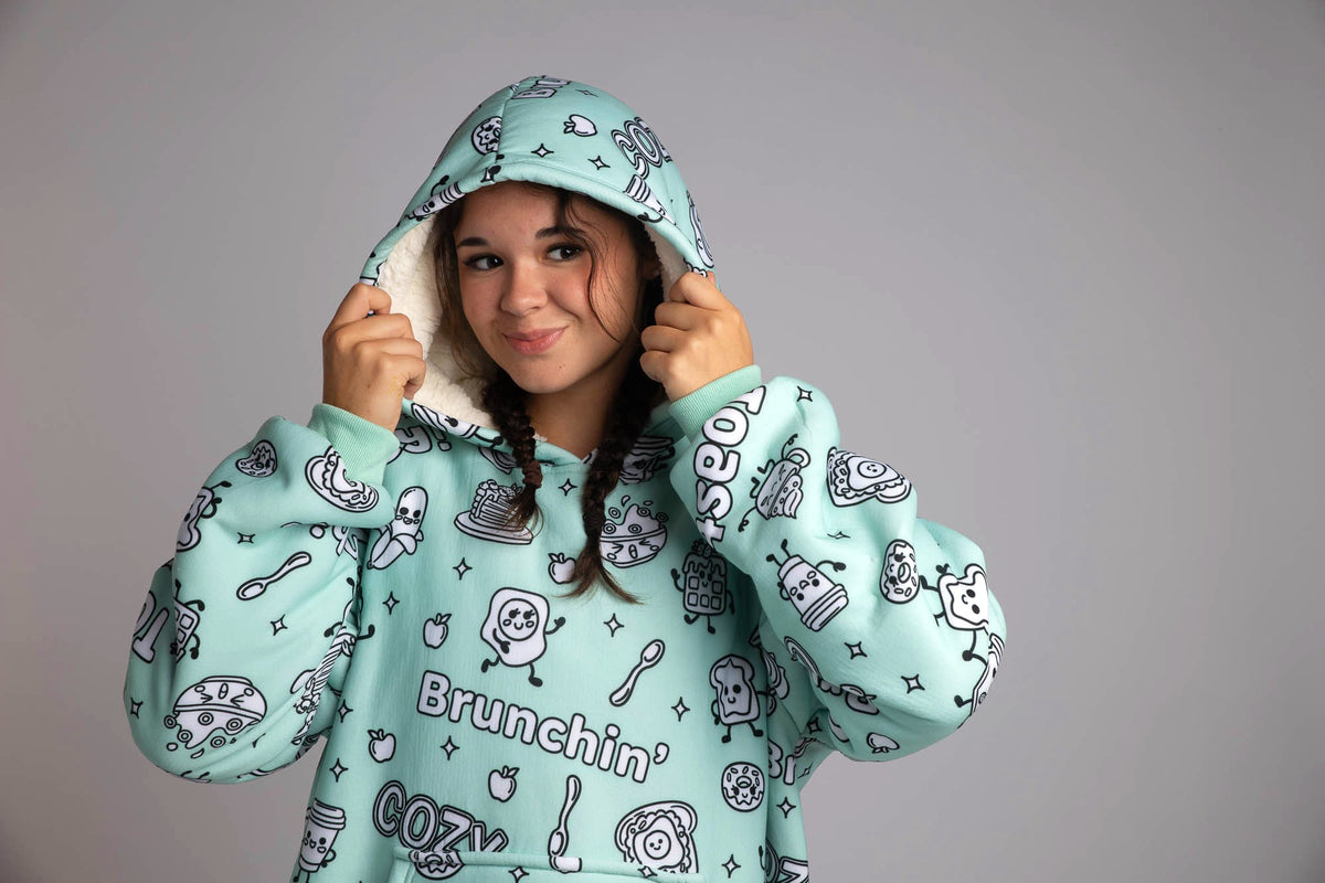 Craftikit Cozy Breakfast Coloring Hoodie Blanket