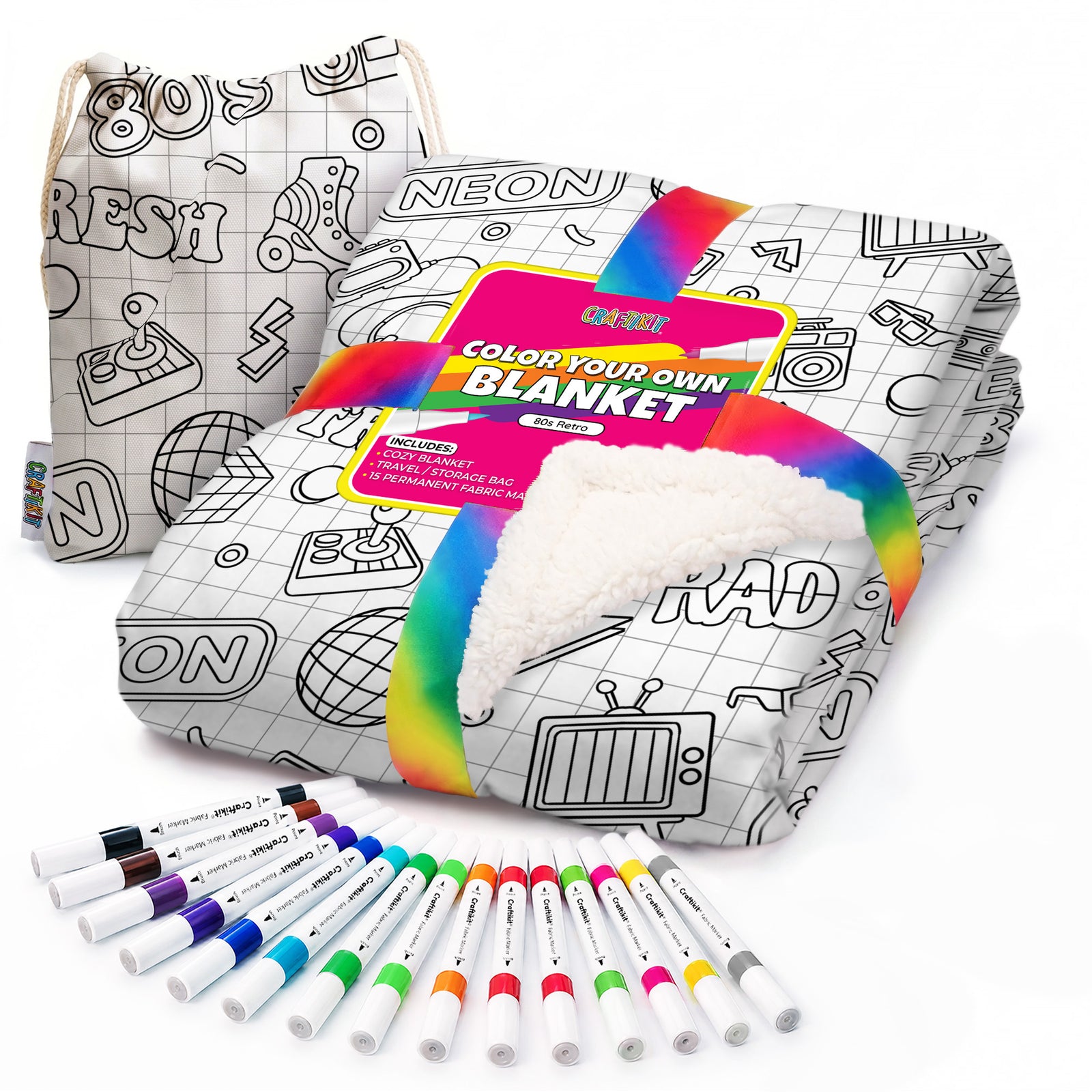 80's Retro Coloring Blanket