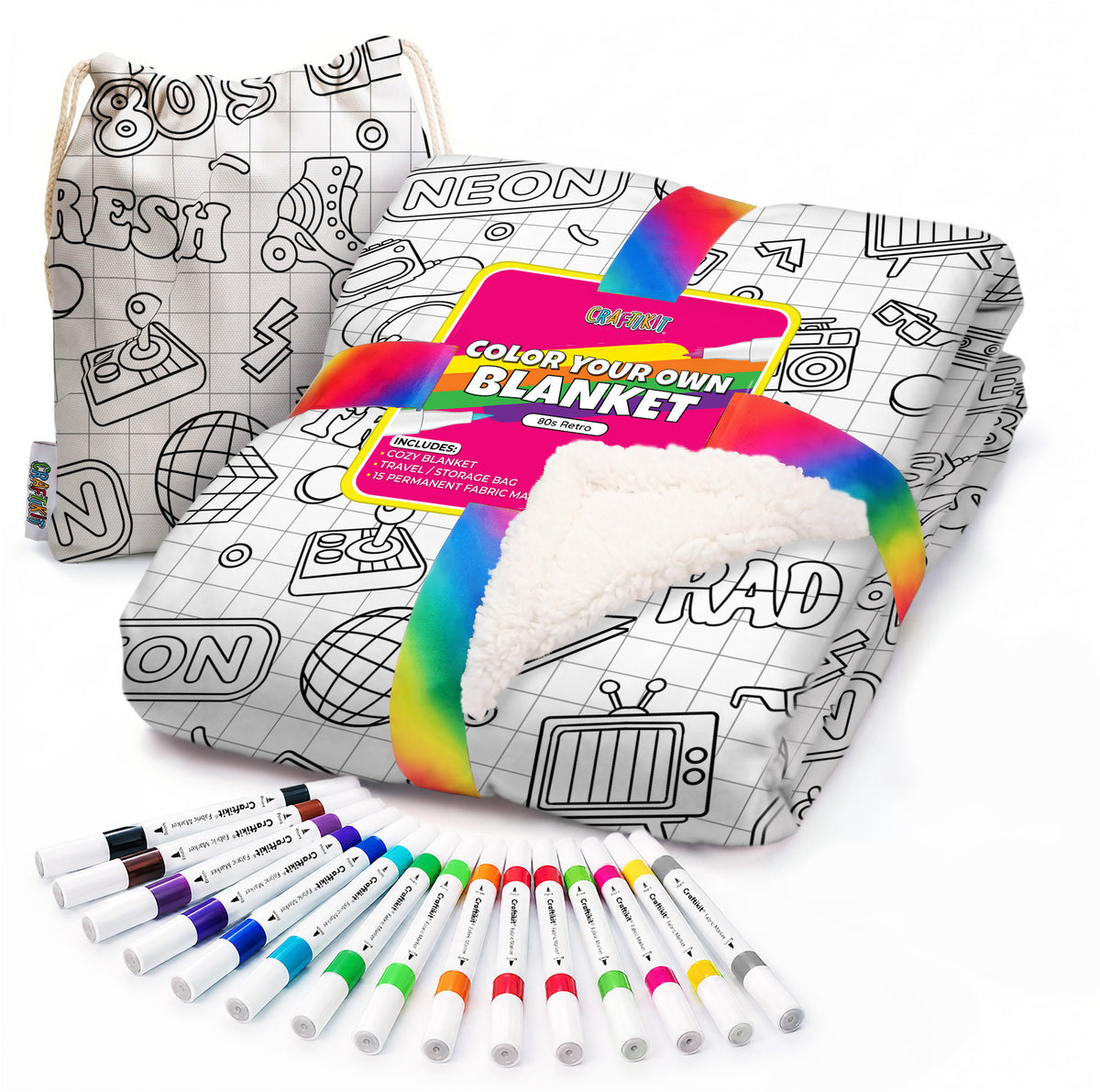 80's Retro Coloring Blanket