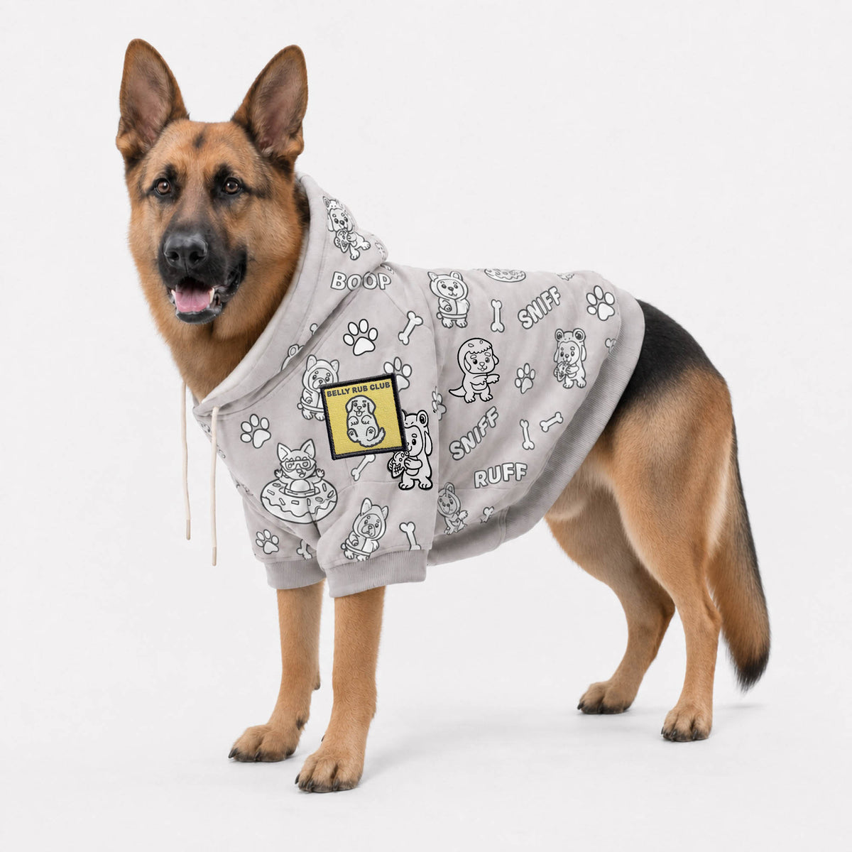Cute Pup Dog Hoodie, Color Your Own Fleece Pet Sweater