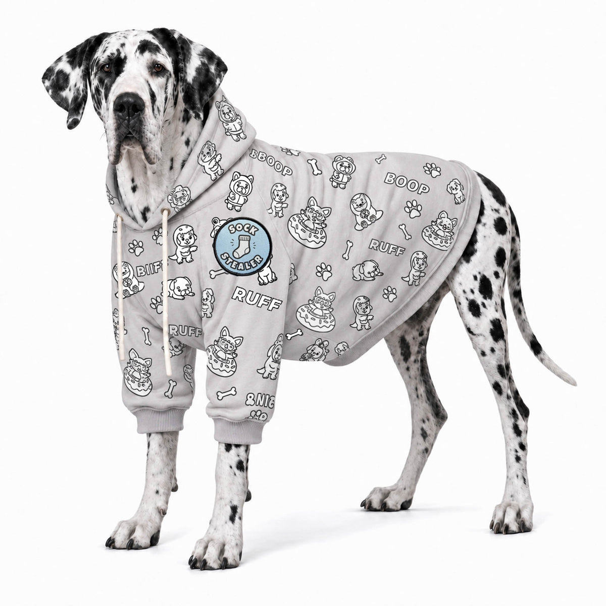 Cute Pup Dog Hoodie, Color Your Own Fleece Pet Sweater