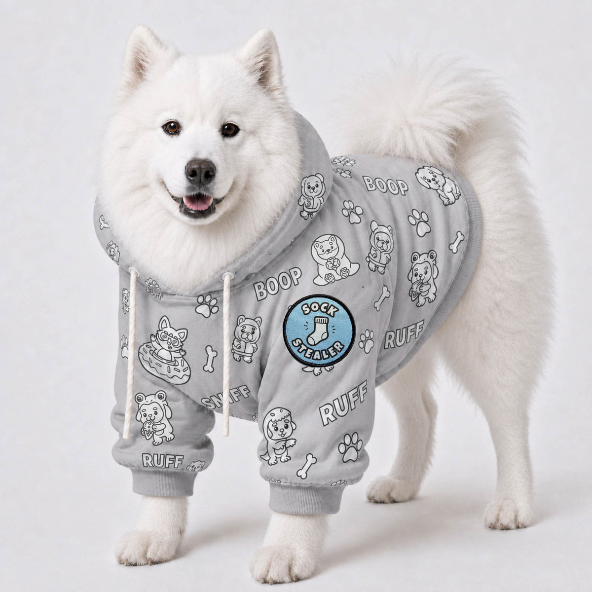 Cute Pup Dog Hoodie, Color Your Own Fleece Pet Sweater