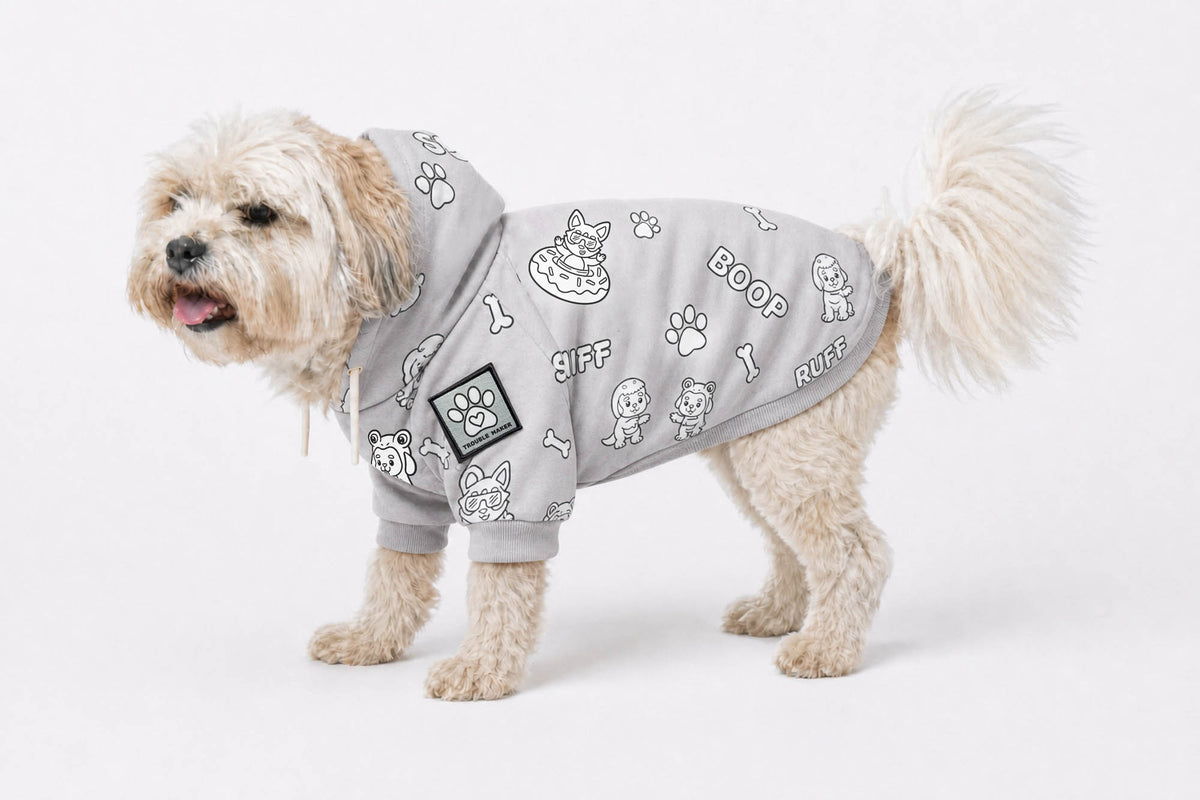 Cute Pup Dog Hoodie, Color Your Own Fleece Pet Sweater