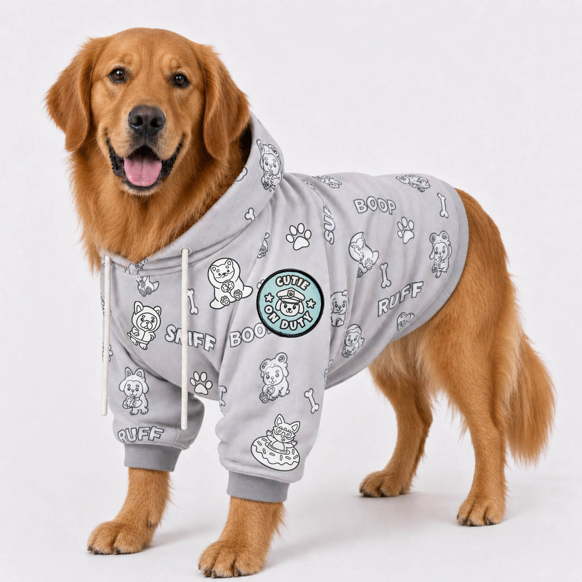 Cute Pup Dog Hoodie, Color Your Own Fleece Pet Sweater
