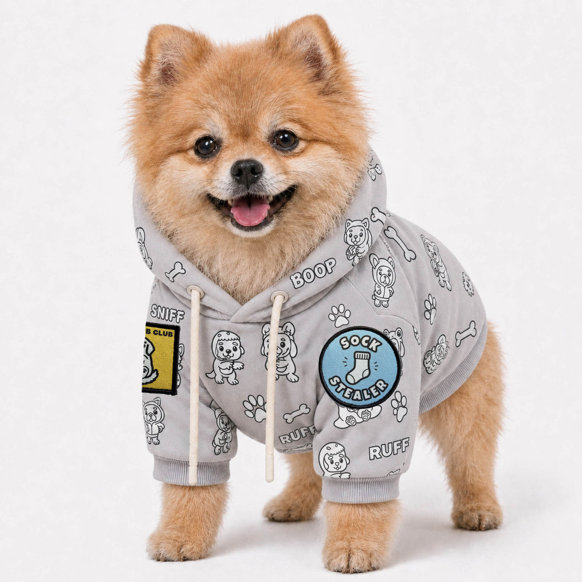 Cute Pup Dog Hoodie, Color Your Own Fleece Pet Sweater