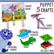 Load image into Gallery viewer, Dinosaur Craft Kit - 20 Simple, Fun Paper Crafts
