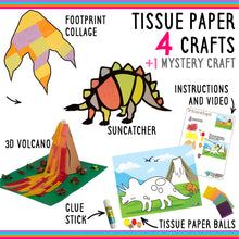 Load image into Gallery viewer, Dinosaur Craft Kit - 20 Simple, Fun Paper Crafts
