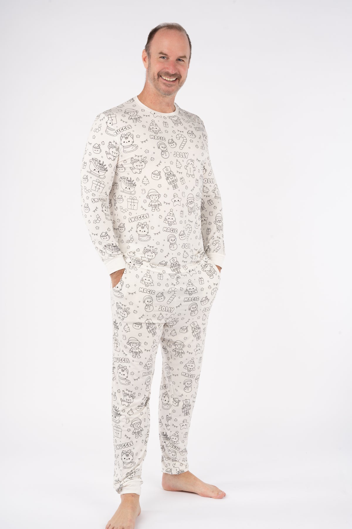 Men's Christmas Pajamas - Color Your Own Matching Family PJs