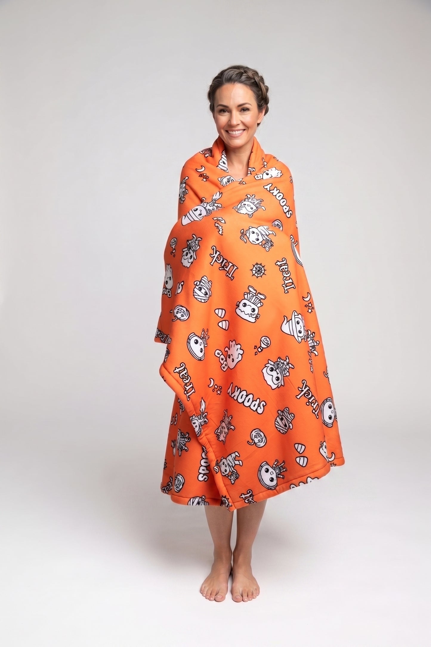 Halloween Coloring Blanket for Grown-Ups, 16 Fabric Markers Included