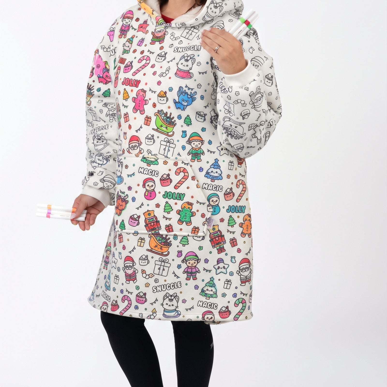 Christmas Color Your Own Hoodie Blanket