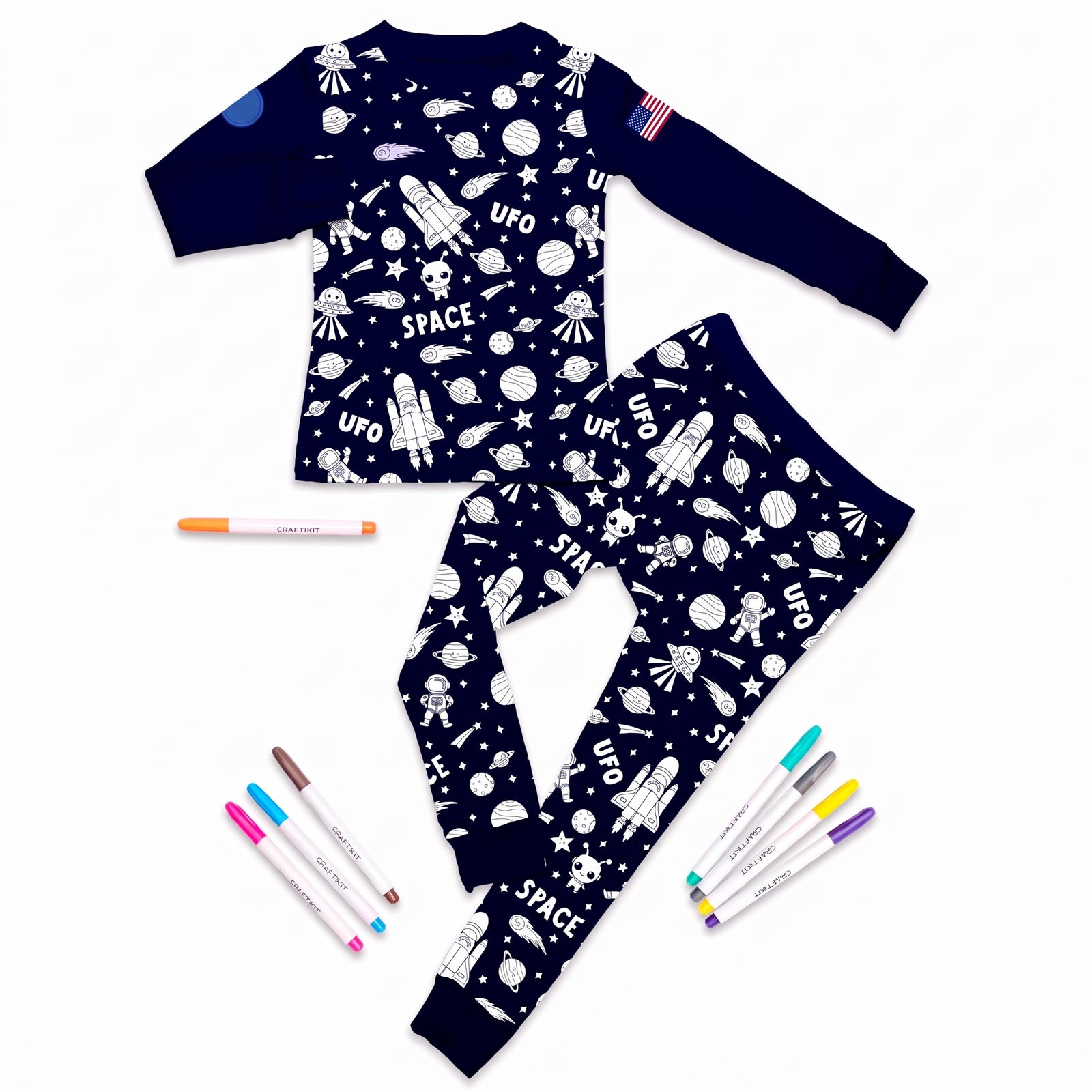 Space Coloring Pajamas